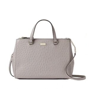 Kate Spade New Bristol Drive Loden Grey Ostrich Embossed Leather Satchel